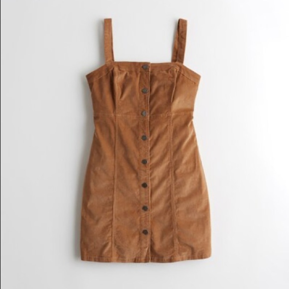 Hollister Corduroy Square Neck Button Down Dress